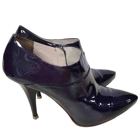 Prada Deep Violet Patent Leather Pointed-Toe Ankle Bootie, US 8/39 - Picture 3 of 15